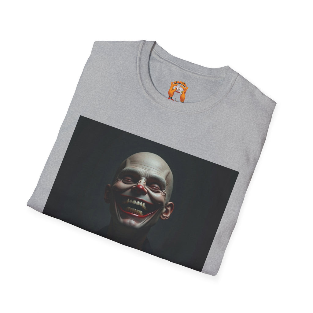 Creepy Smile Unisex Softstyle T-Shirt - Edgy Graphic Tee, Alternative Fashion, Casual Wear, Horror Fan Gift, Unique Graphic Top