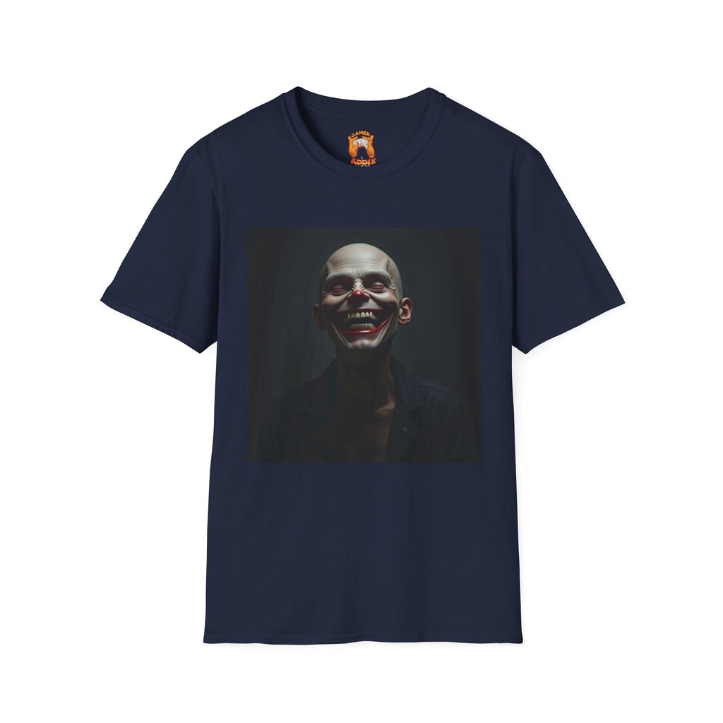 Creepy Smile Unisex Softstyle T-Shirt - Edgy Graphic Tee, Alternative Fashion, Casual Wear, Horror Fan Gift, Unique Graphic Top