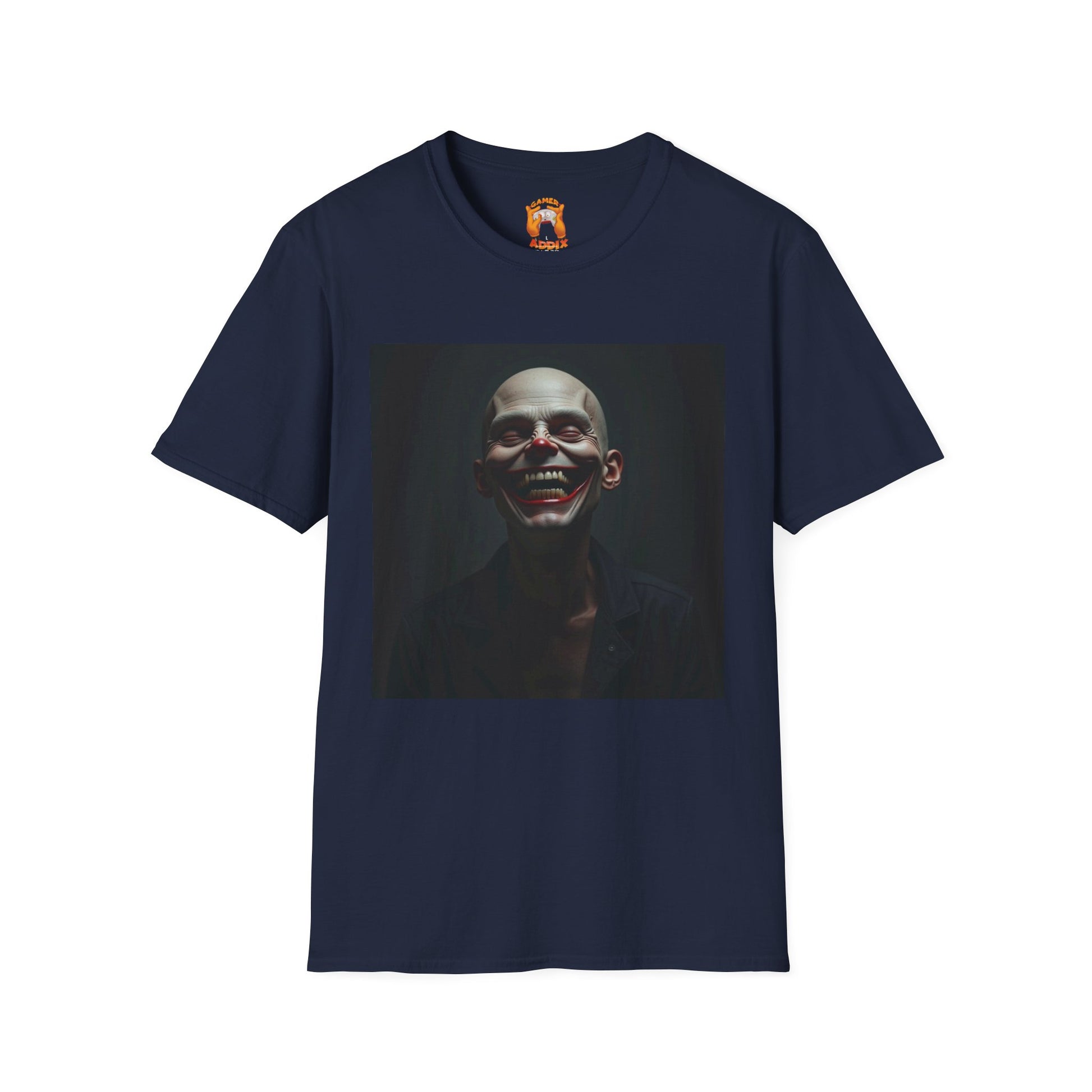Creepy Smile Unisex Softstyle T-Shirt - Edgy Graphic Tee, Alternative Fashion, Casual Wear, Horror Fan Gift, Unique Graphic Top