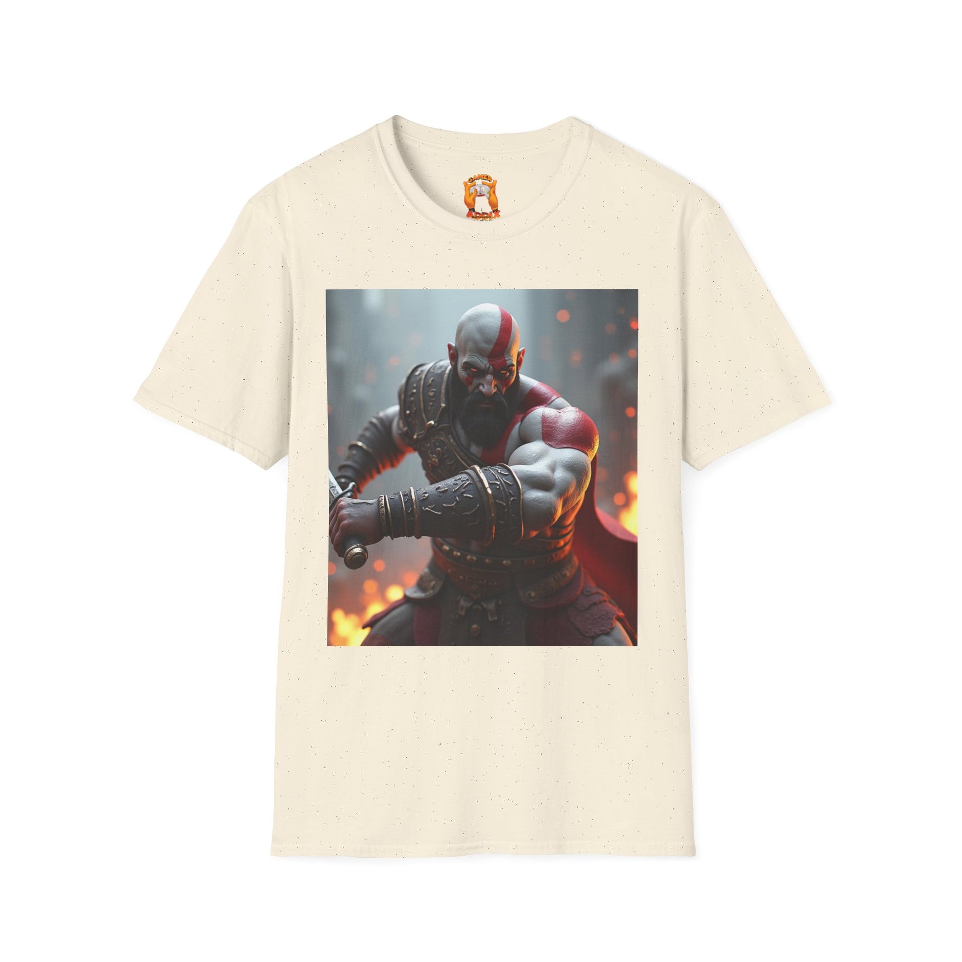 Epic Gamer Softstyle T-Shirt - Kratos Design, Unisex Tee, Perfect for Gaming Events, Birthday Gift, Casual Wear, Cosplay