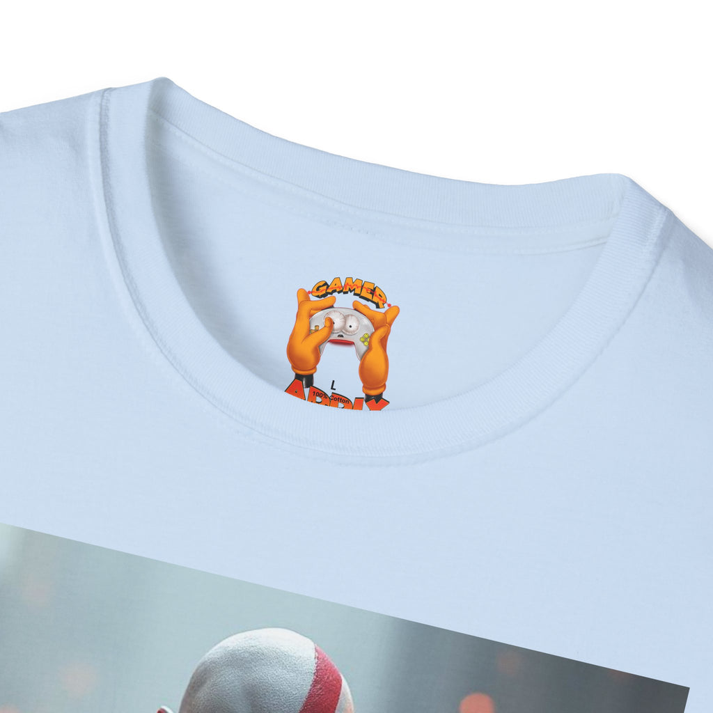 Epic Gamer Softstyle T-Shirt - Kratos Design, Unisex Tee, Perfect for Gaming Events, Birthday Gift, Casual Wear, Cosplay