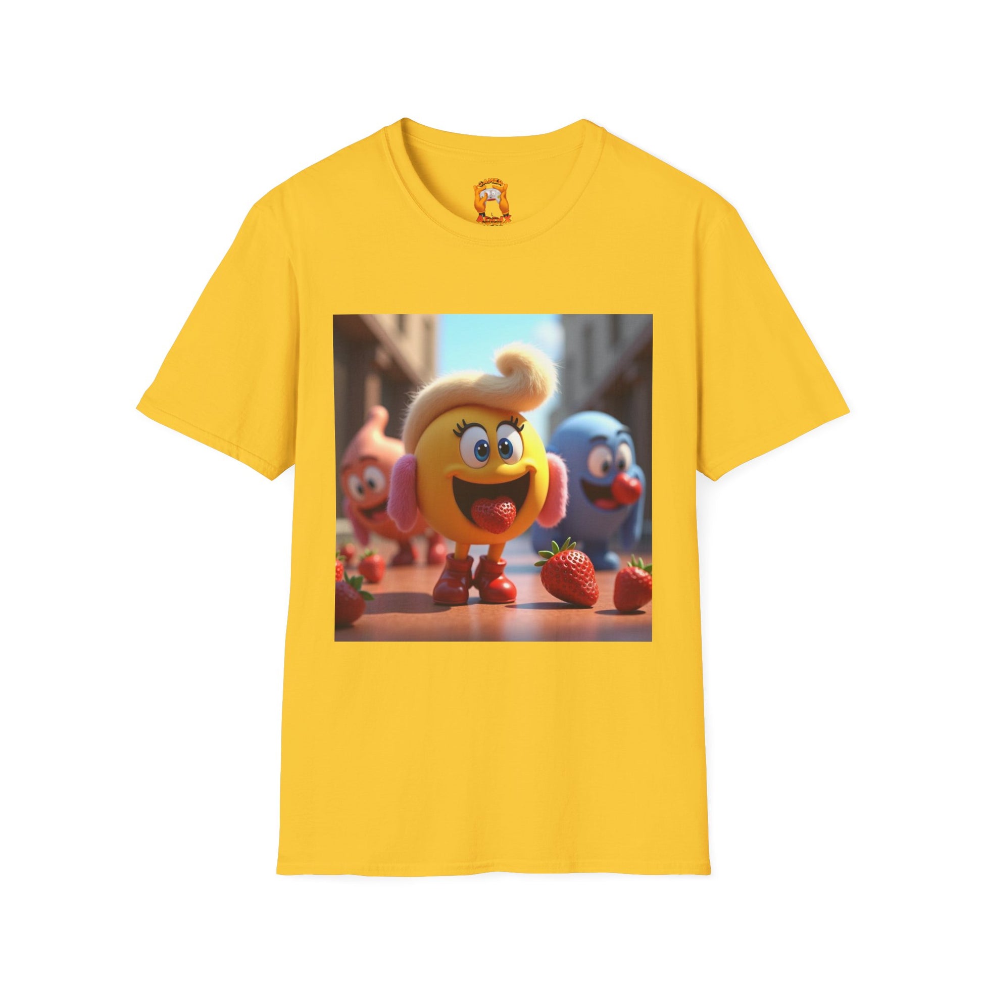 Mz. P MAN Cute Cartoon Character  Softstyle T-Shirt, Fun Graphic Tee for Kids and Adults, Gift for Birthdays, Holidays, or Just Because!