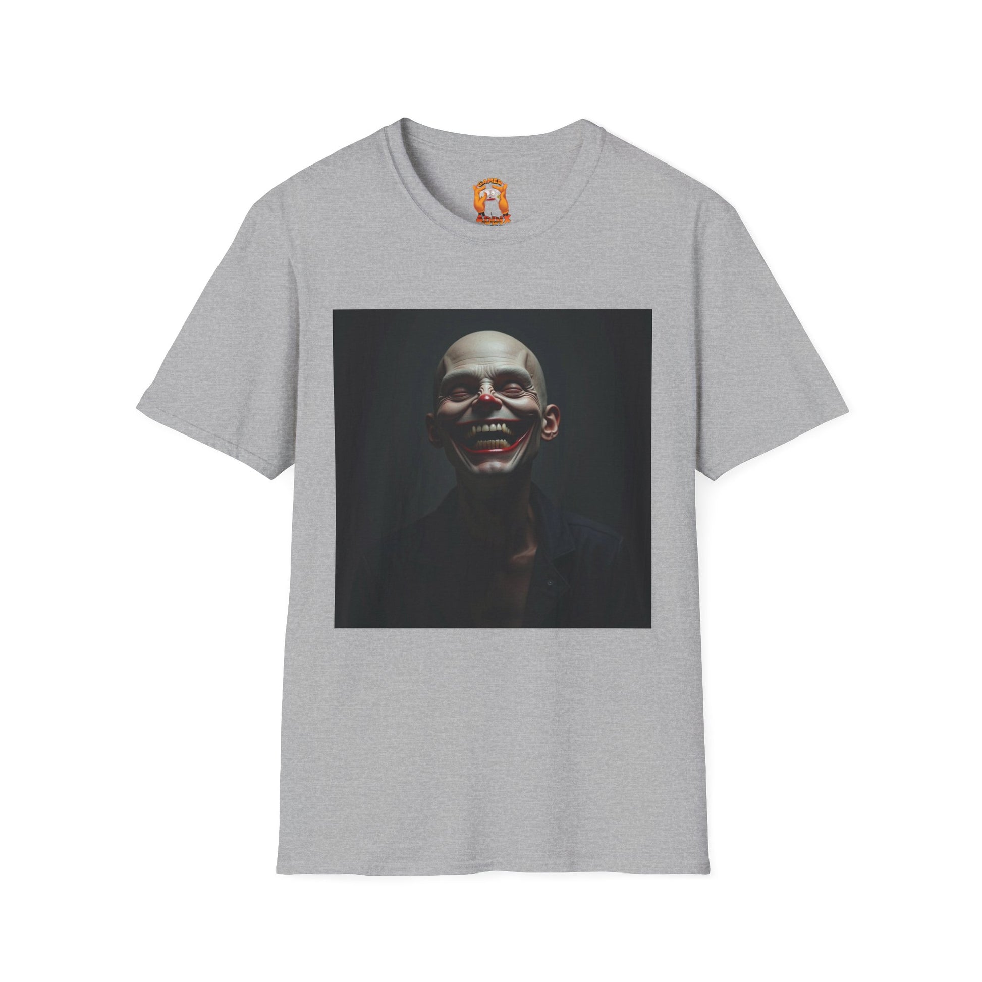 Creepy Smile Unisex Softstyle T-Shirt - Edgy Graphic Tee, Alternative Fashion, Casual Wear, Horror Fan Gift, Unique Graphic Top