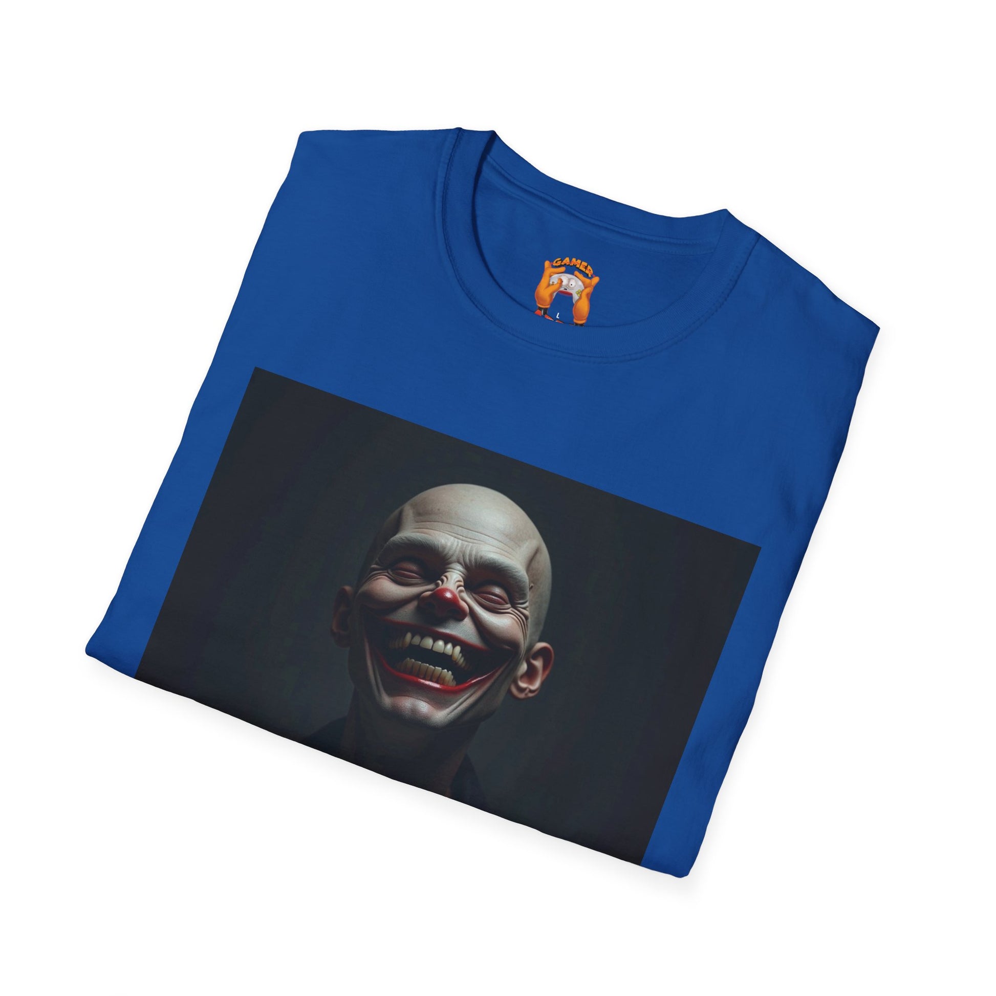 Creepy Smile Unisex Softstyle T-Shirt - Edgy Graphic Tee, Alternative Fashion, Casual Wear, Horror Fan Gift, Unique Graphic Top