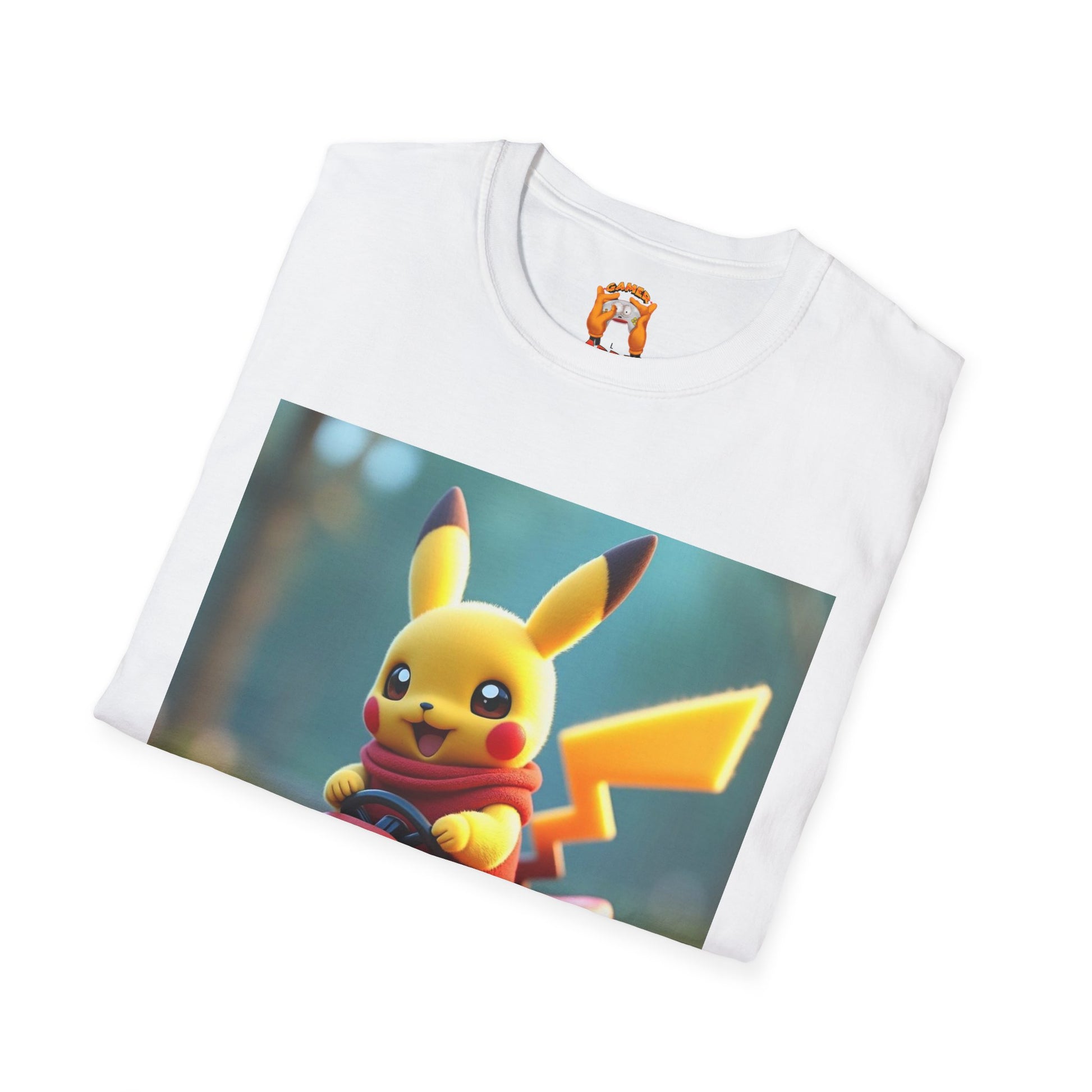 Pikakart  University T-Shirt, Fun Gift for Gamers, Casual Wear, Anime Fan Tee, Birthday Gift, Unisex Softstyle Tee