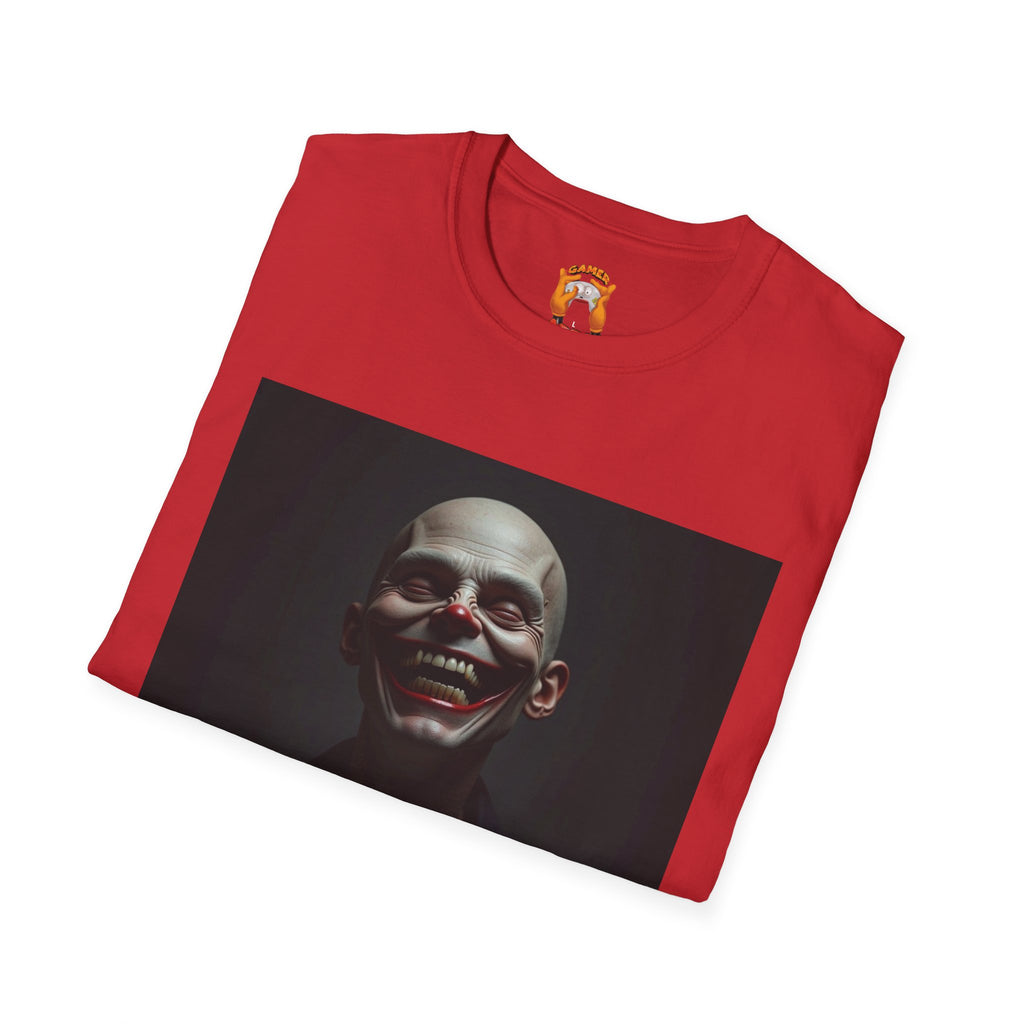 Creepy Smile Unisex Softstyle T-Shirt - Edgy Graphic Tee, Alternative Fashion, Casual Wear, Horror Fan Gift, Unique Graphic Top