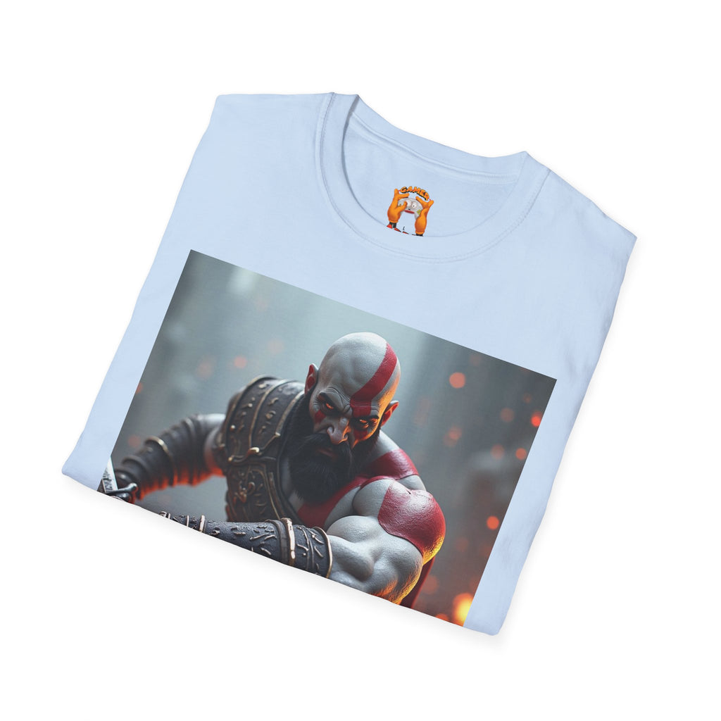 Epic Gamer Softstyle T-Shirt - Kratos Design, Unisex Tee, Perfect for Gaming Events, Birthday Gift, Casual Wear, Cosplay