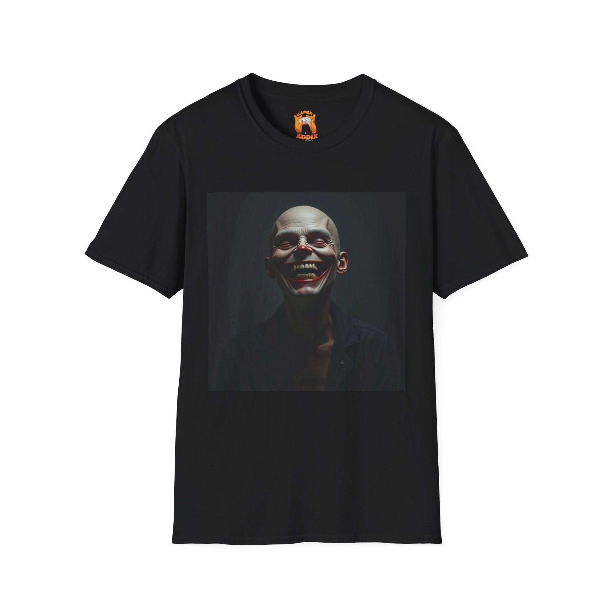Creepy Smile Unisex Softstyle T-Shirt - Edgy Graphic Tee, Alternative Fashion, Casual Wear, Horror Fan Gift, Unique Graphic Top
