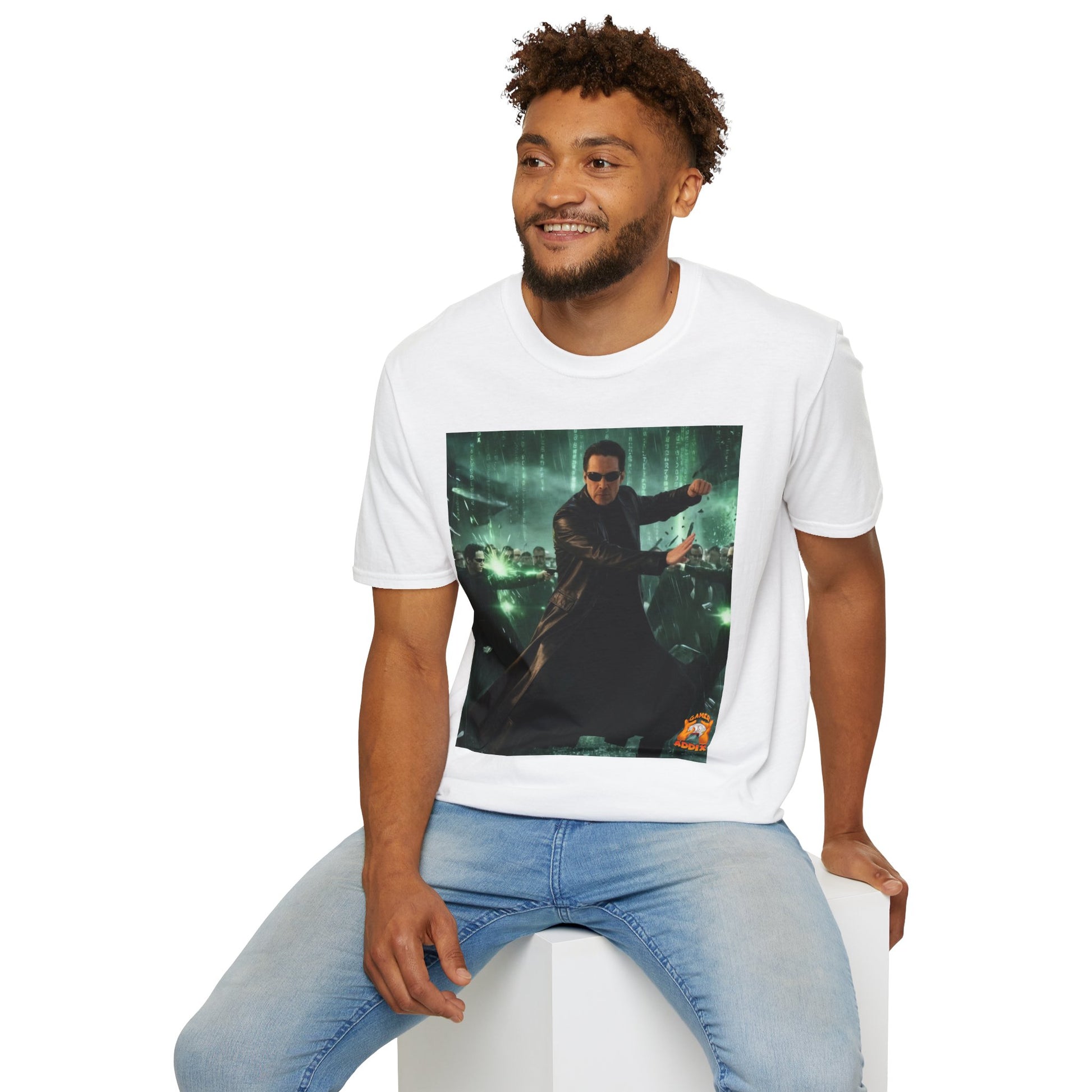 Matrix-Inspired Neo Action Graphic T-Shirt