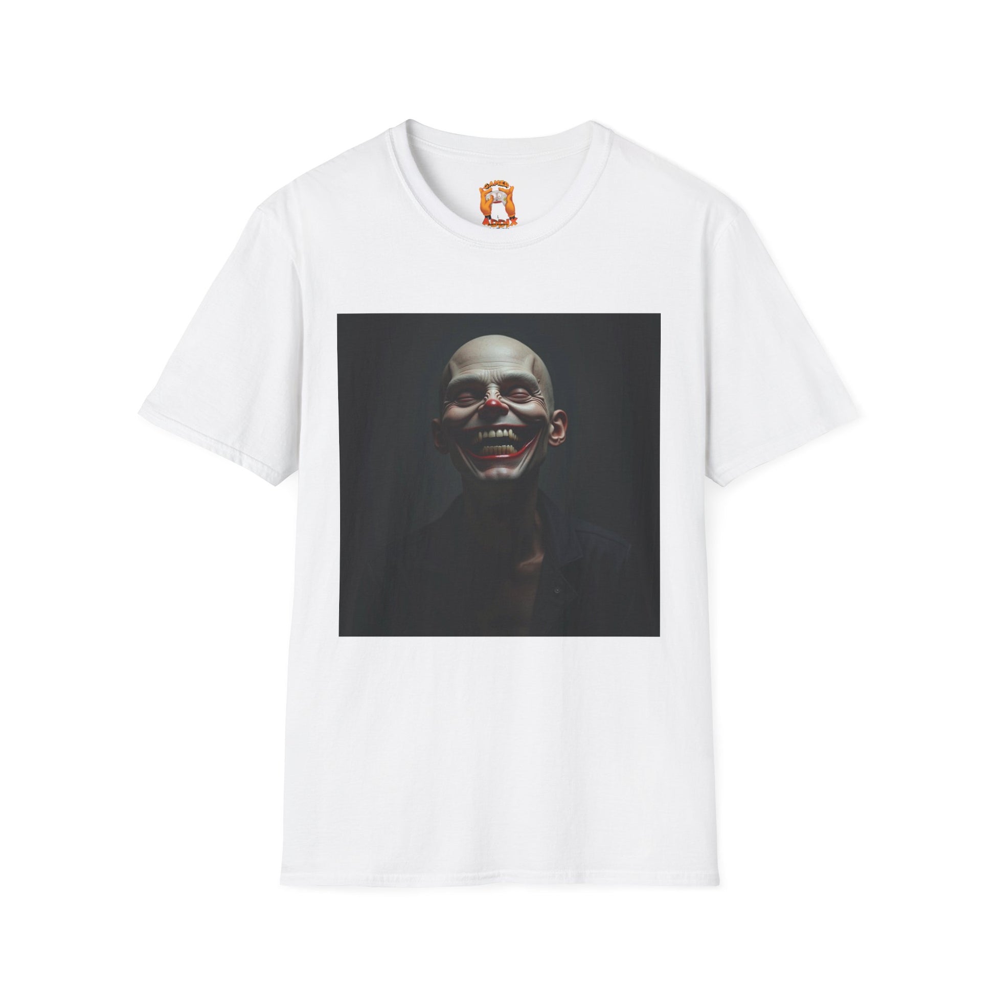 Creepy Smile Unisex Softstyle T-Shirt - Edgy Graphic Tee, Alternative Fashion, Casual Wear, Horror Fan Gift, Unique Graphic Top