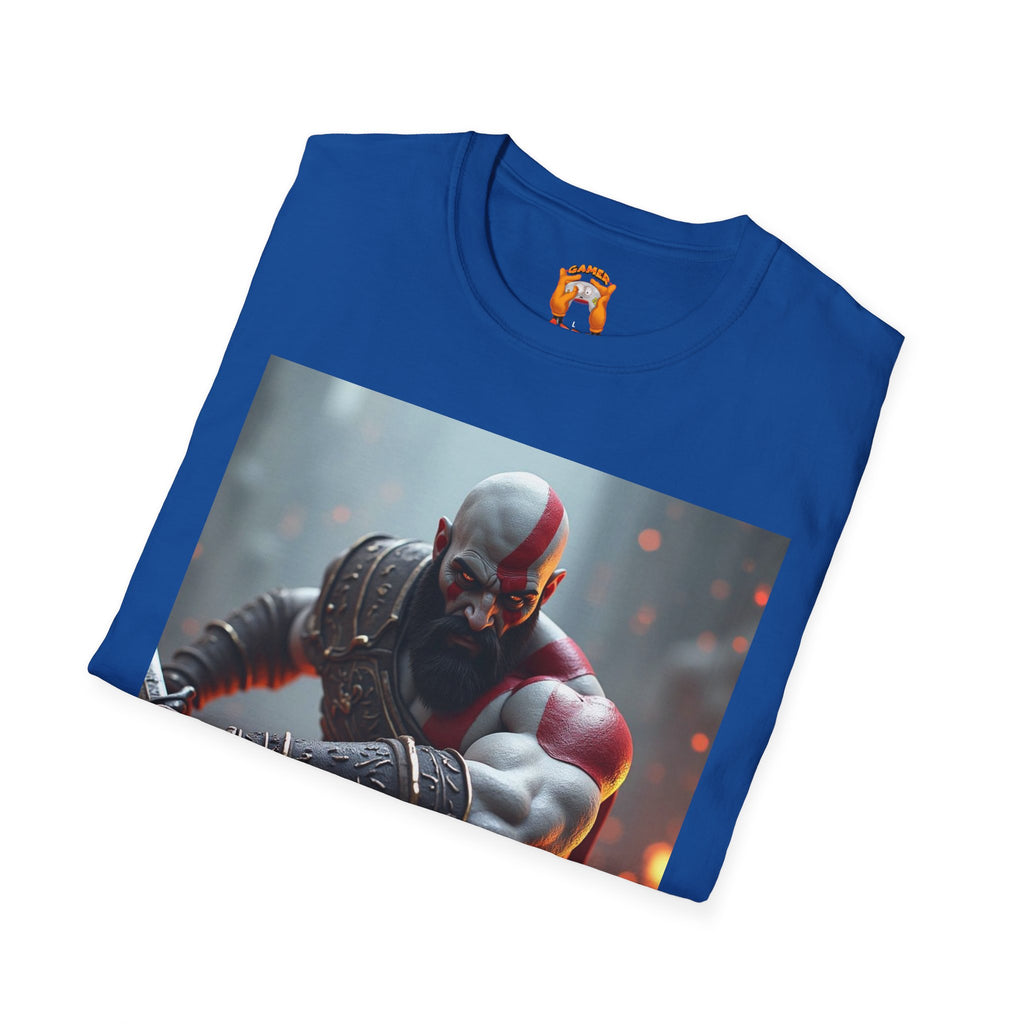 Epic Gamer Softstyle T-Shirt - Kratos Design, Unisex Tee, Perfect for Gaming Events, Birthday Gift, Casual Wear, Cosplay