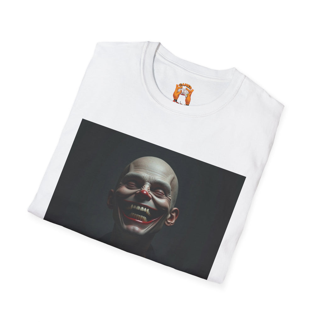 Creepy Smile Unisex Softstyle T-Shirt - Edgy Graphic Tee, Alternative Fashion, Casual Wear, Horror Fan Gift, Unique Graphic Top