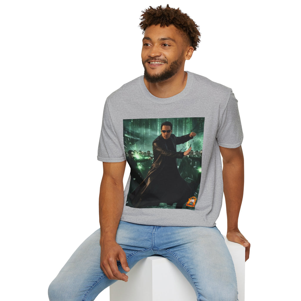 Matrix-Inspired Neo Action Graphic T-Shirt