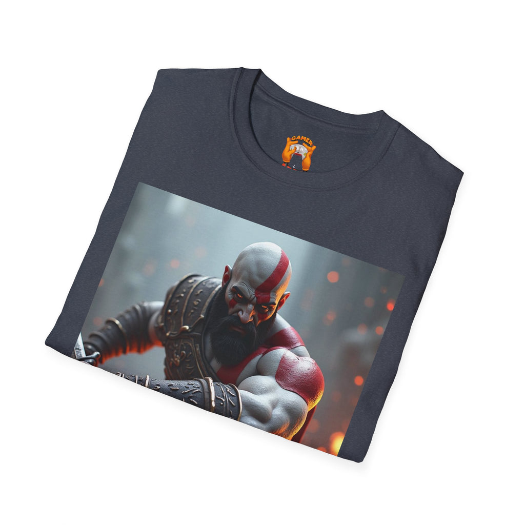 Epic Gamer Softstyle T-Shirt - Kratos Design, Unisex Tee, Perfect for Gaming Events, Birthday Gift, Casual Wear, Cosplay