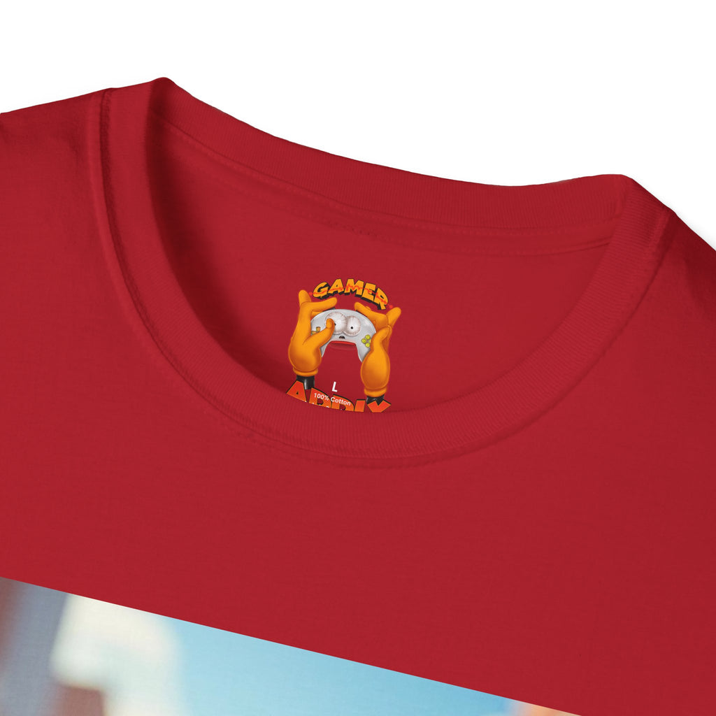 Cute Spiderman Cat Unisex Softstyle T-Shirt, Gift for Kids, Cartoon Tee, Fun Apparel, Birthday Parties, Cosplay, Summer Wear