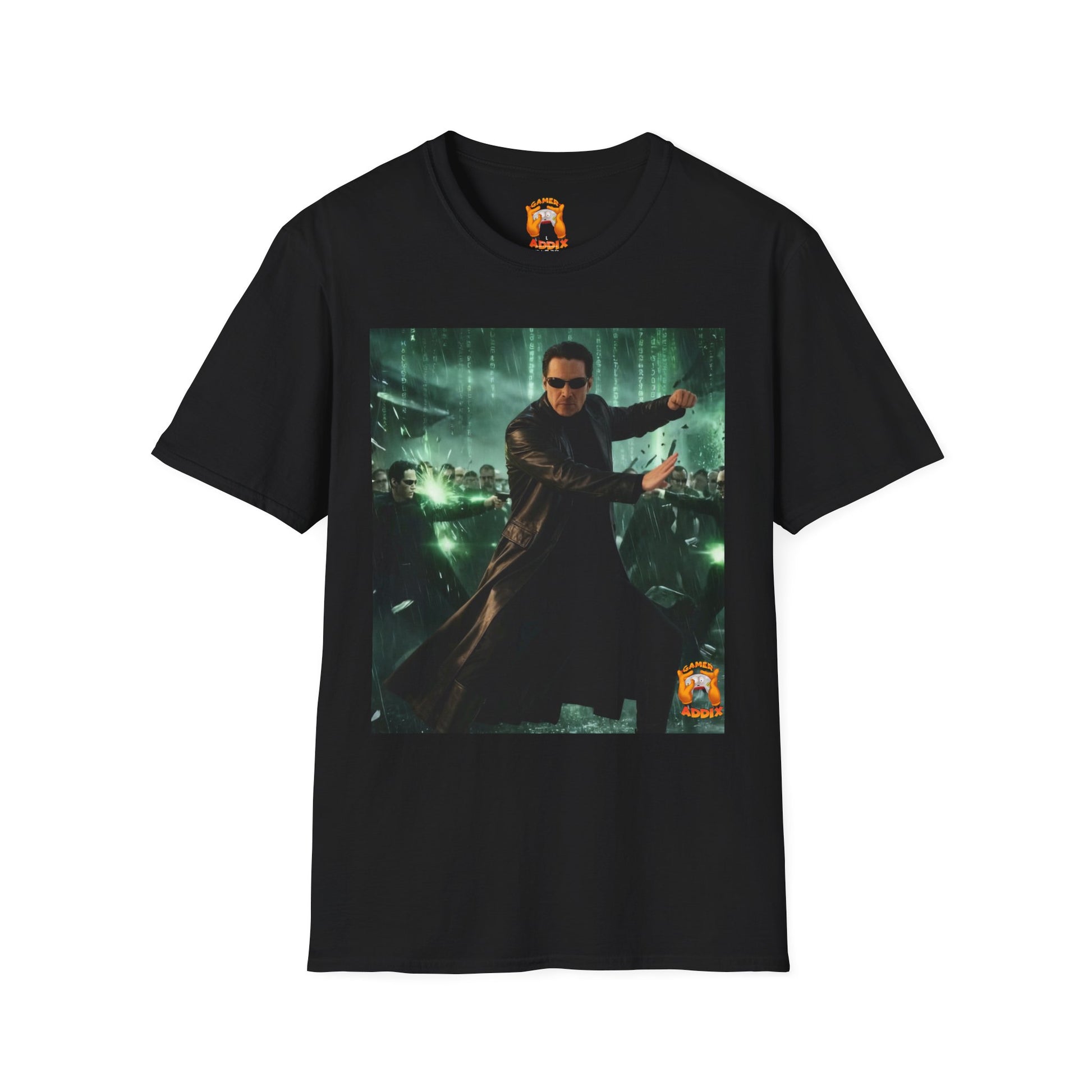Matrix-Inspired Neo Action Graphic T-Shirt