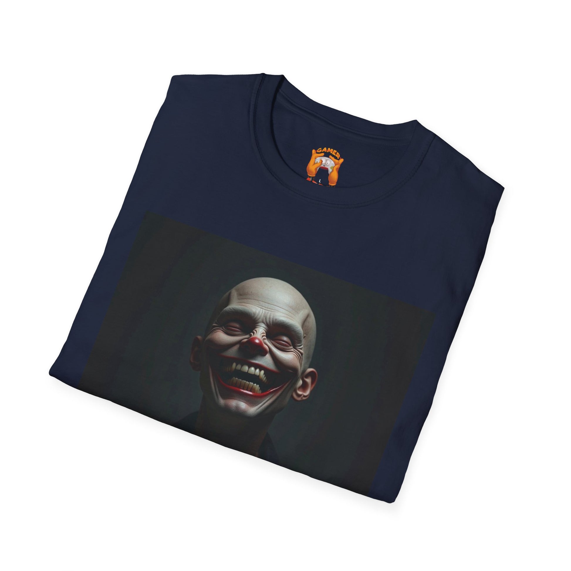 Creepy Smile Unisex Softstyle T-Shirt - Edgy Graphic Tee, Alternative Fashion, Casual Wear, Horror Fan Gift, Unique Graphic Top
