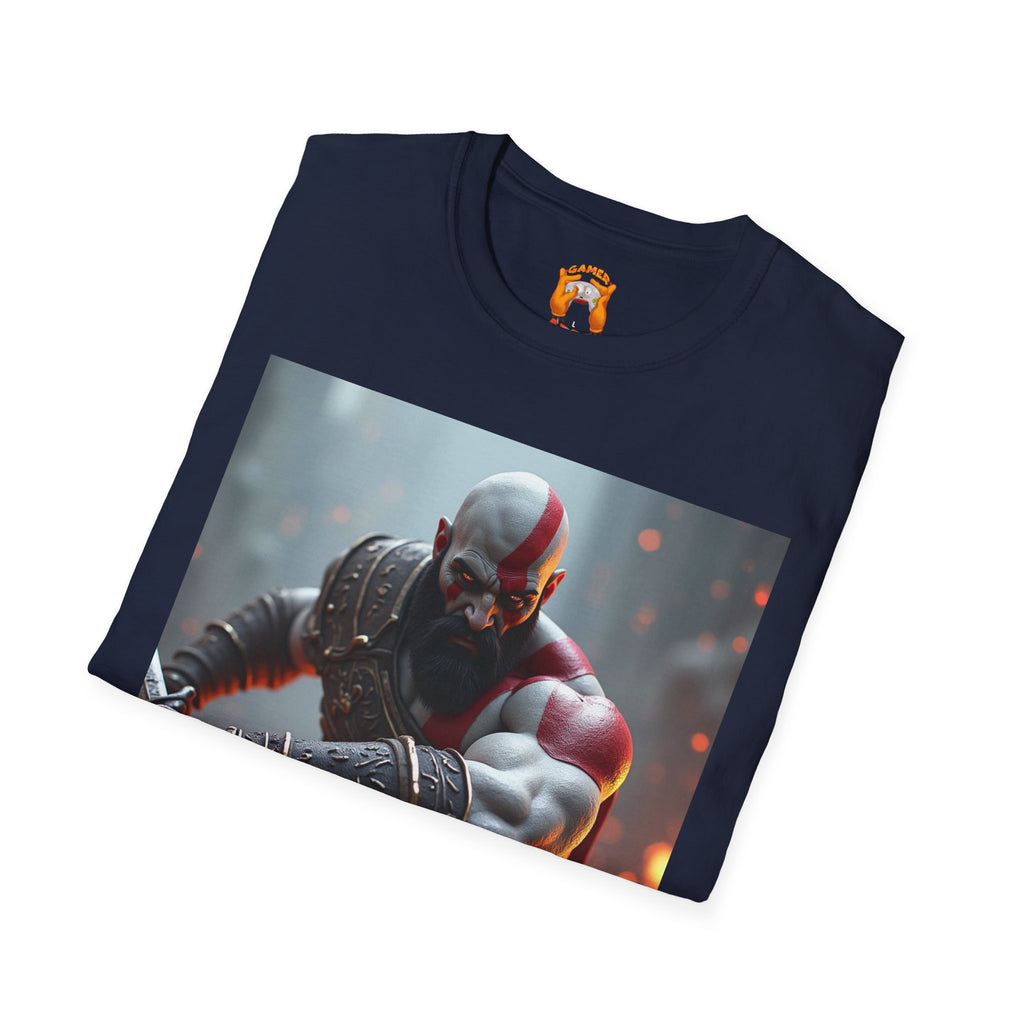 Epic Gamer Softstyle T-Shirt - Kratos Design, Unisex Tee, Perfect for Gaming Events, Birthday Gift, Casual Wear, Cosplay