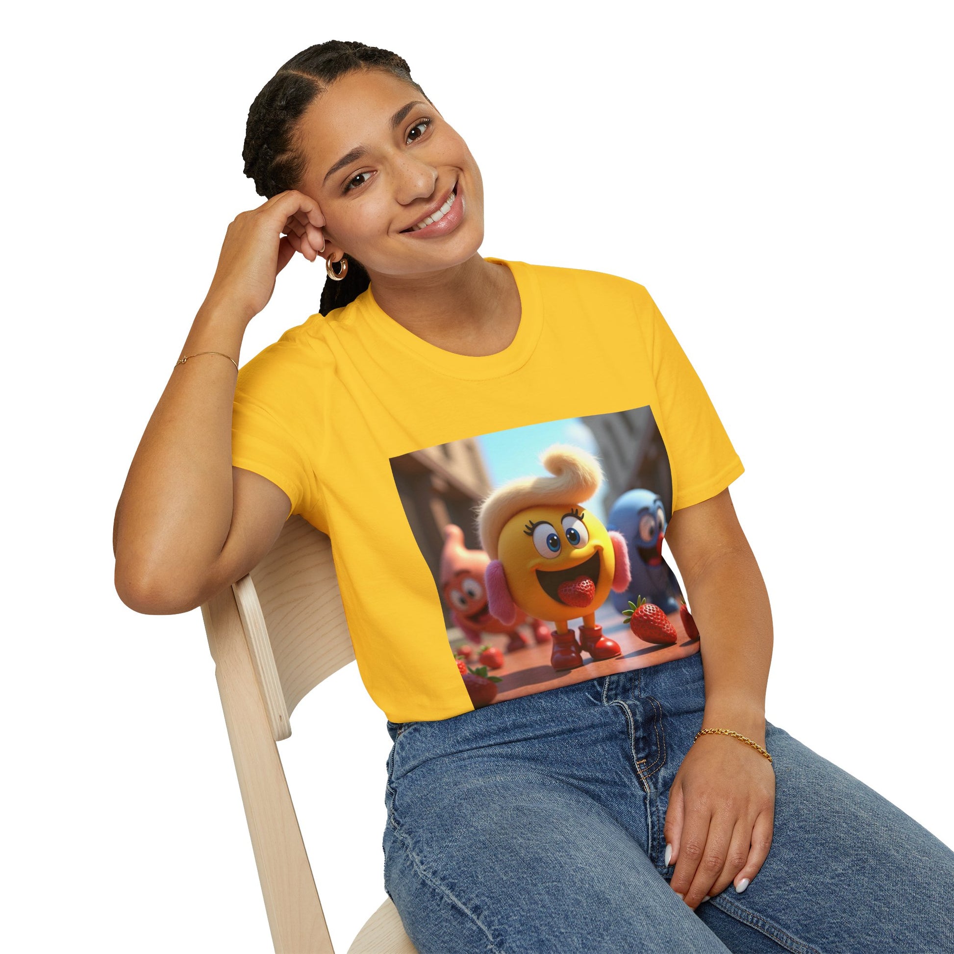 Mz. P MAN Cute Cartoon Character  Softstyle T-Shirt, Fun Graphic Tee for Kids and Adults, Gift for Birthdays, Holidays, or Just Because!