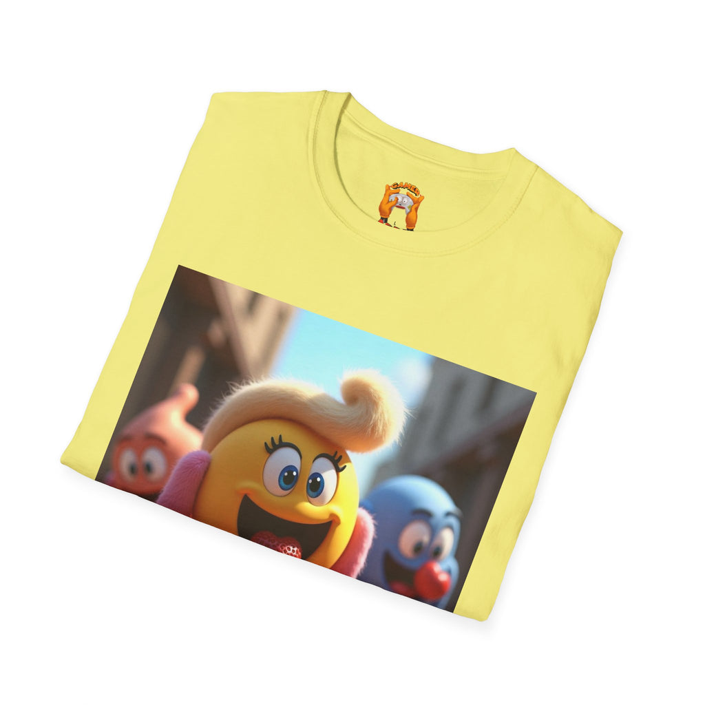 Mz. P MAN Cute Cartoon Character  Softstyle T-Shirt, Fun Graphic Tee for Kids and Adults, Gift for Birthdays, Holidays, or Just Because!